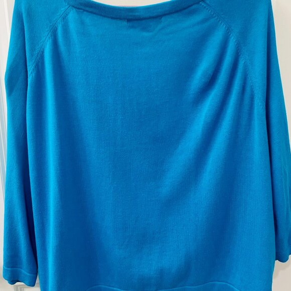 Woman Within Single Button Cardi- Turquoise 2X - Picture 4 of 7